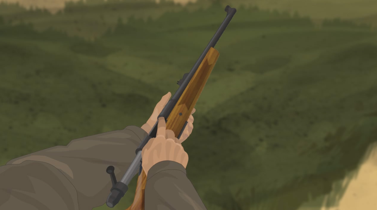 Illustration of a hunter's finger checking the chamber for obstructions.