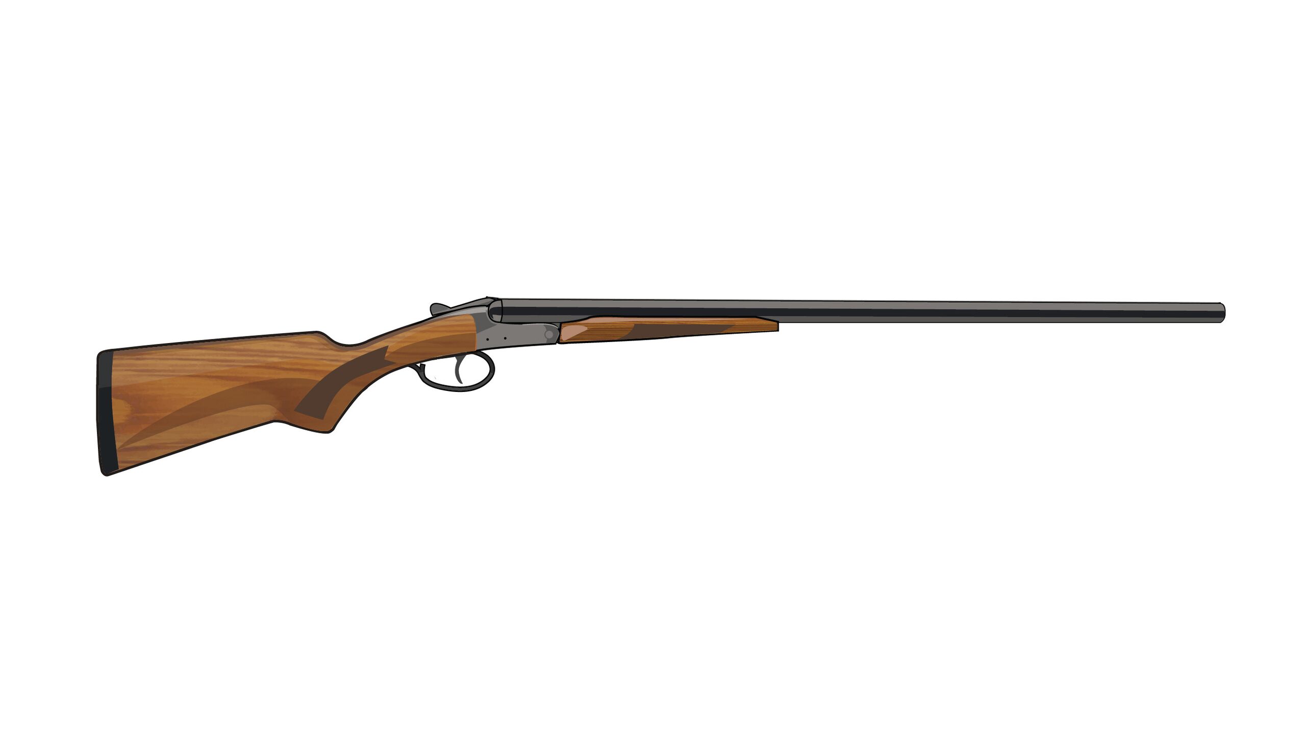 Illustration of a single barrel shotgun.