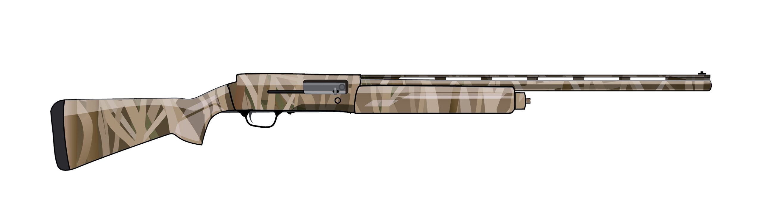 Illustration of a semi-automatic action shotgun.