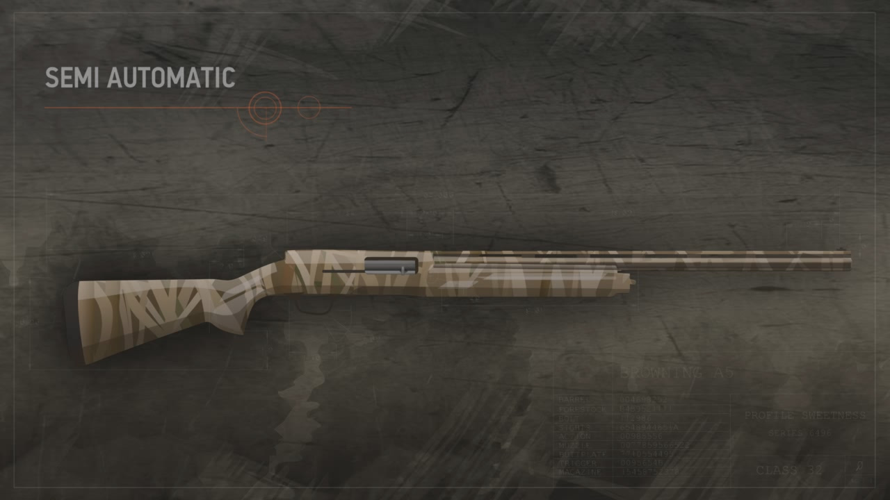 Illustration of a semi-automatic action shotgun.