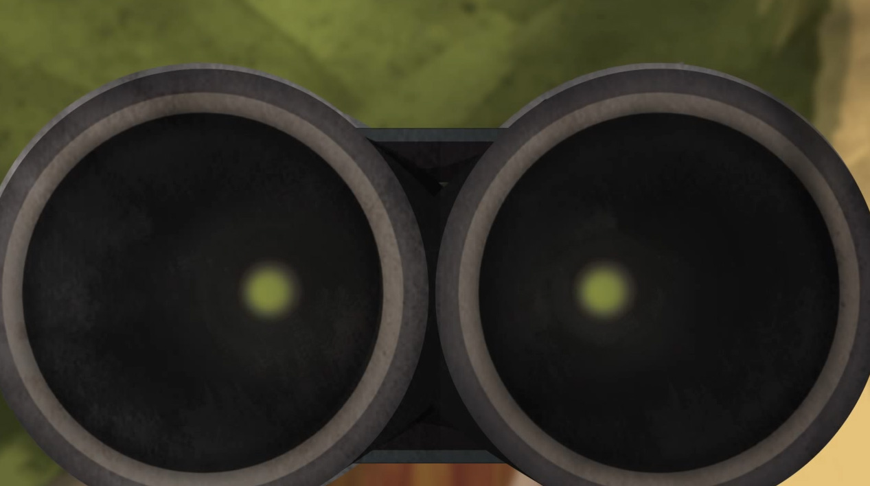 Illustration of the view down the smooth barrels of a break action shotgun.