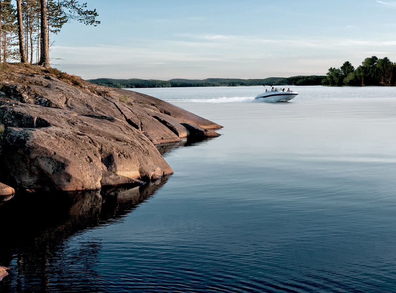 A Boat on a lake